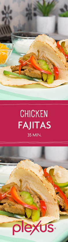 Dinner time made quick and easy with this healthy, gluten free chicken fajita recipe. So delectable, even your pickiest of picky eaters will enjoy!