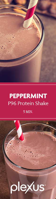 Indulge in the comforting taste of the winter season with this smooth, thick, minty-fresh peppermint protein shake—made with 15 grams of high-quality whey.